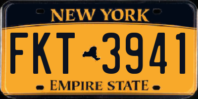NY license plate FKT3941