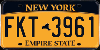 NY license plate FKT3961
