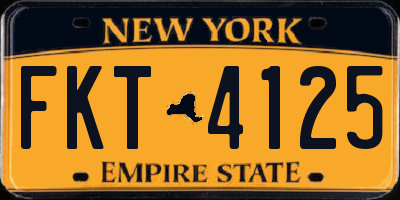 NY license plate FKT4125