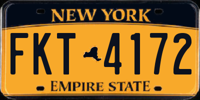 NY license plate FKT4172
