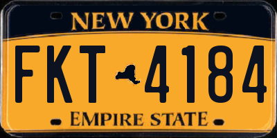 NY license plate FKT4184