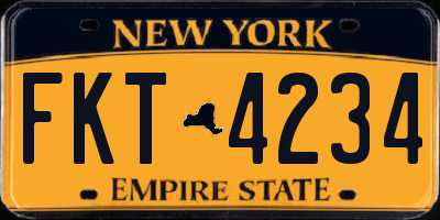 NY license plate FKT4234