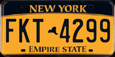 NY license plate FKT4299