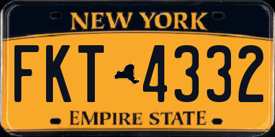 NY license plate FKT4332
