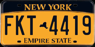 NY license plate FKT4419