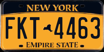 NY license plate FKT4463