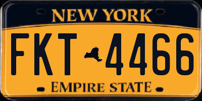 NY license plate FKT4466