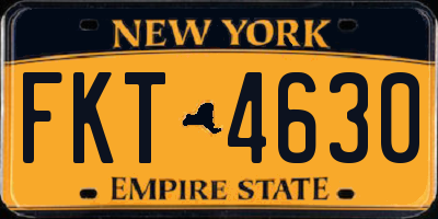 NY license plate FKT4630