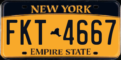 NY license plate FKT4667