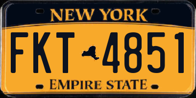 NY license plate FKT4851