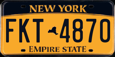 NY license plate FKT4870