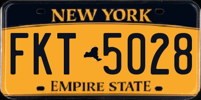 NY license plate FKT5028