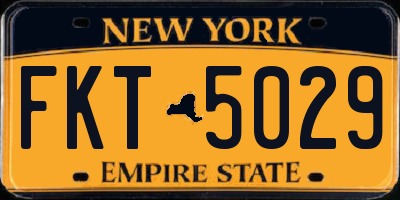 NY license plate FKT5029
