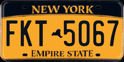 NY license plate FKT5067