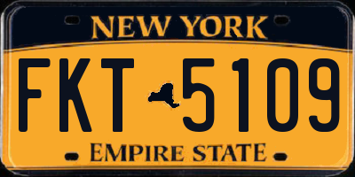 NY license plate FKT5109