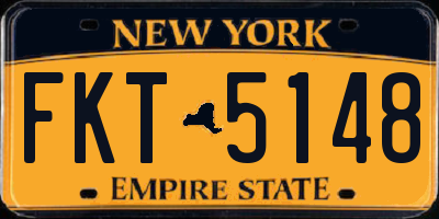 NY license plate FKT5148