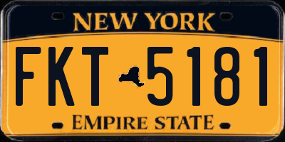 NY license plate FKT5181