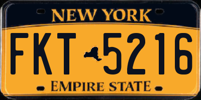 NY license plate FKT5216