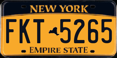 NY license plate FKT5265