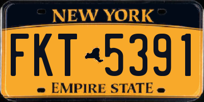 NY license plate FKT5391