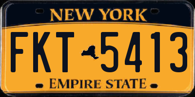 NY license plate FKT5413