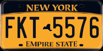 NY license plate FKT5576