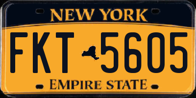 NY license plate FKT5605