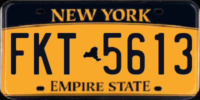 NY license plate FKT5613