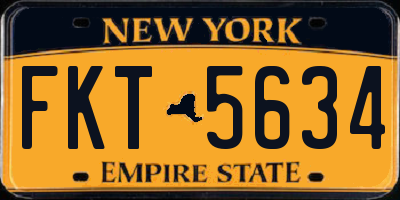 NY license plate FKT5634