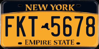 NY license plate FKT5678