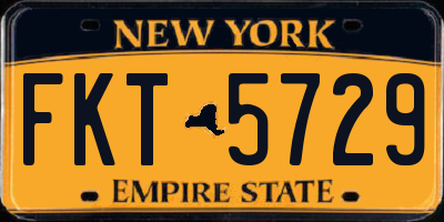 NY license plate FKT5729