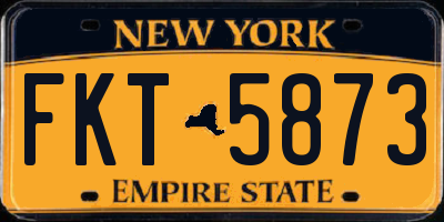 NY license plate FKT5873
