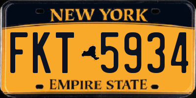 NY license plate FKT5934