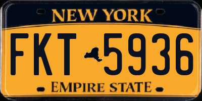 NY license plate FKT5936