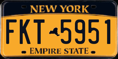 NY license plate FKT5951