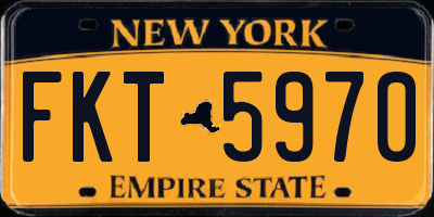 NY license plate FKT5970