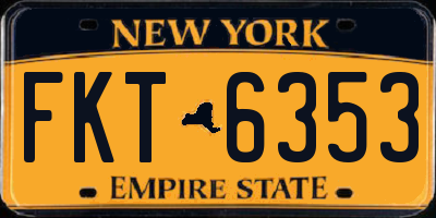 NY license plate FKT6353