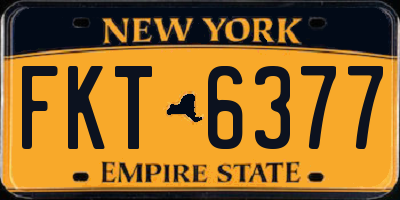 NY license plate FKT6377