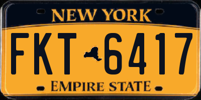 NY license plate FKT6417