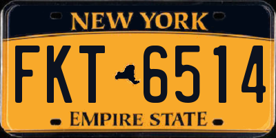 NY license plate FKT6514