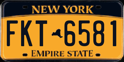 NY license plate FKT6581