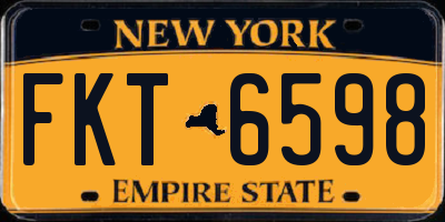 NY license plate FKT6598
