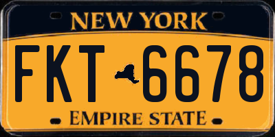 NY license plate FKT6678