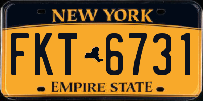 NY license plate FKT6731