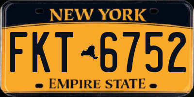 NY license plate FKT6752