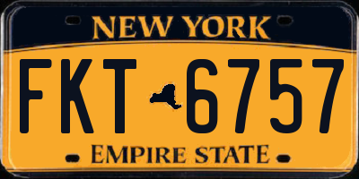 NY license plate FKT6757