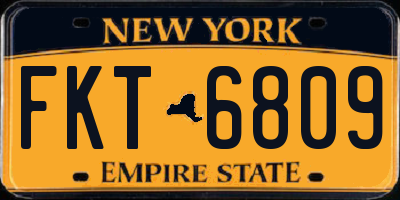 NY license plate FKT6809