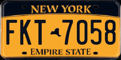 NY license plate FKT7058