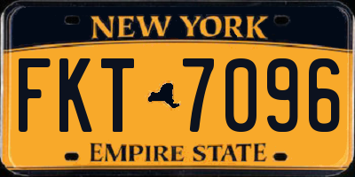 NY license plate FKT7096