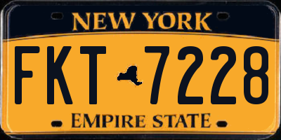 NY license plate FKT7228